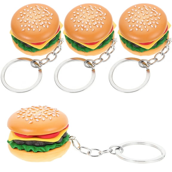 unbranded  4 Pcs Simulation Food Pendant Hamburger Keychains Pendants Hanging Charms Burgers Hamburgers