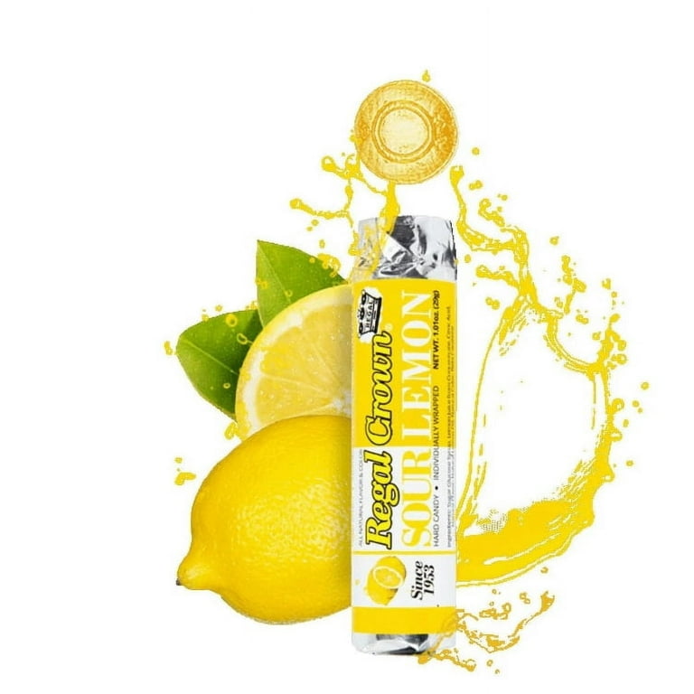Regal Crown Sour Lemon Hard Candy, 6.25 oz Peg Bag, Individually
