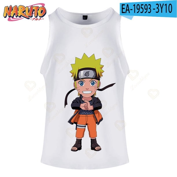 Anime Naruto White Vest 2022 New Fashion Unisex Tank Tops 3d Print Women's Tube Top Sleeveless Men Beachwear DropshippingS Gao Jinjia LED