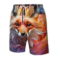 thumbnail image 4 of Vsdgher Color Splash Fox Portrait Men's Beach Shorts, Surfing shorts, Swim trunks, Quick Dry Swim Trunks for Surfing Beach Fun -Large, 4 of 6