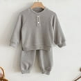 thumbnail image 3 of Tiijoy Toddler Boys Outfits Solid Casual Ribbed Sweatshirt and Pants Set, Sizes 3-4, 3 of 8
