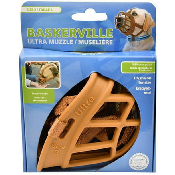 Baskerville Ultra Muzzle, Tan Baskerville Ultra Dog Muzzle, Size 3