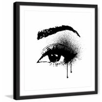 "Black Drip Eye" Framed Painting Print