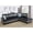 Black, variant on LIFESTYLE L Shape Sectional Sofa Sets with Waist Pillows for Living Room, Black and White