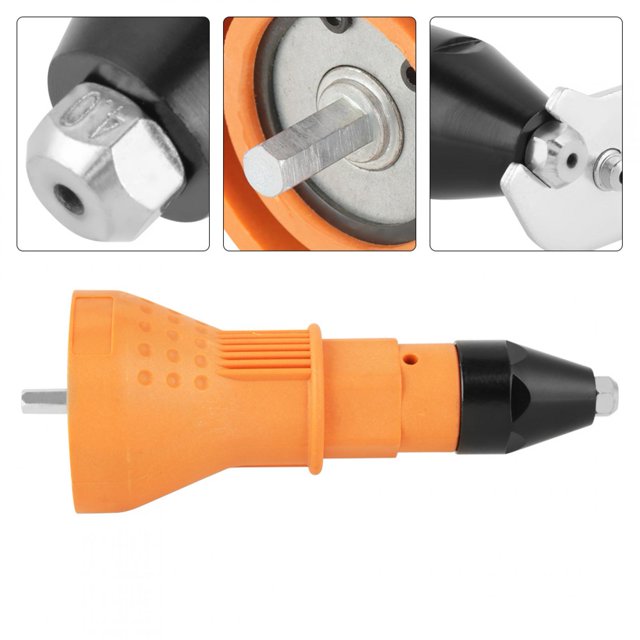 Adaptador De Pistola Remachadora, Con Llave Y Tres Boquillas Kit De Adaptador De Taladro De Pistola Remachadora, Duradero Para Accesorios De Herramientas Eléctricas De Tuerca De ANGGREK BHGS03
