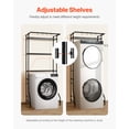 thumbnail image 4 of VEVOR Over Washer and Dryer Storage Shelf, 3 Tiers Laundry Room Drying Rack with Hanger Rod and Hooks, Single Row Adjustable Washer Shelves Space Saver, for Laundry Room Storage & Organization, Black, 4 of 9