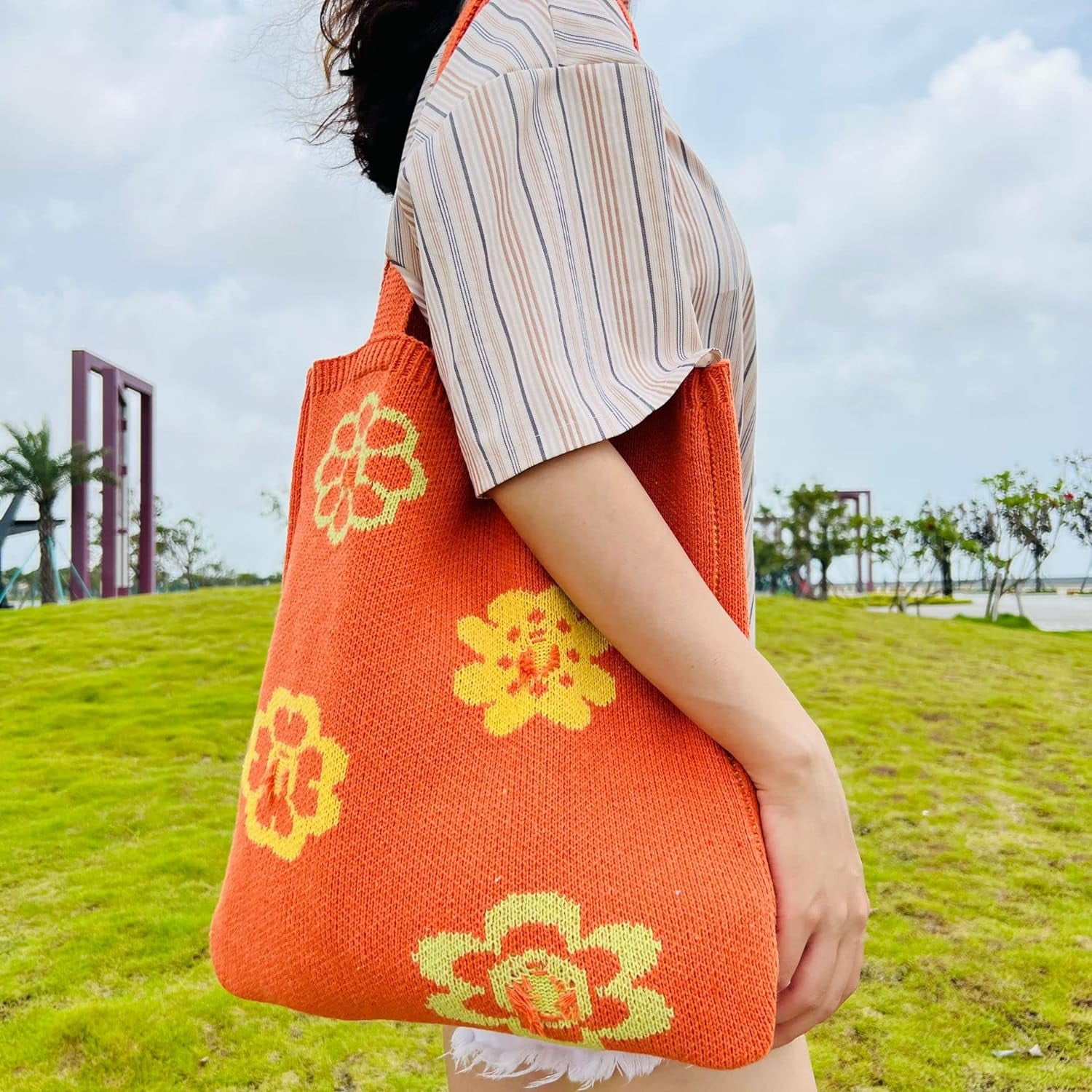 Kukuzhu Crochet Tote Bag Aesthetic Tote Bag Aesthetic Y2k Tote Bag Aesthetic Y2k Cute Tote Bags Aesthetic