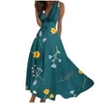 thumbnail image 2 of Fankiway Robe Longue Sans Manches à Col en V Imprimée Mode Printemps/été pour Femmes Robes de Plage Grande Taille pour Femmes, 2 of 5