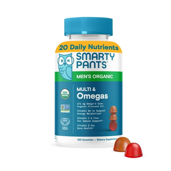 Gomitas orgánicas multivitamínicas SmartyPants para hombre 120u
