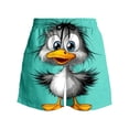 thumbnail image 6 of BRGZLK Mens Beach Shorts Summer Drawstring Waist Funny Cute Duckling Expression Print Summer Swim Trunks Novelty Beachwear Sports Vacation Shorts with Pockets, 6 of 6