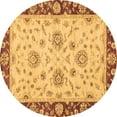 thumbnail image 1 of Ahgly Company Indoor Round Oriental Brown Traditional Area Rugs, 5' Round, 1 of 4