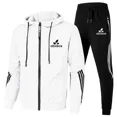 thumbnail image 3 of Otoño nueva moda ropa de hombre conjunto casual gimnasio fitness jogging conjunto de ropa deportiva de los hombres con cremallera Sudadera con capucha + Pantalones conjunto de 2 piezas, 3 of 5