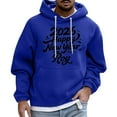 thumbnail image 2 of 2026 Happy New Year Roy Pullover Hoodie Unisex Casual Long Sleeve Printed Sweatshirt Kangaroo Pocket Drawstring Hood Blue 2XL, 2 of 4