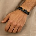 thumbnail image 4 of Son's Tiger Eye Protection Bracelets for Men, Love You Forever Linked Together To My Son Leather Black Beaded Bracelet from Mom Handmade Cuff Inspirational Bracelets, 4 of 6
