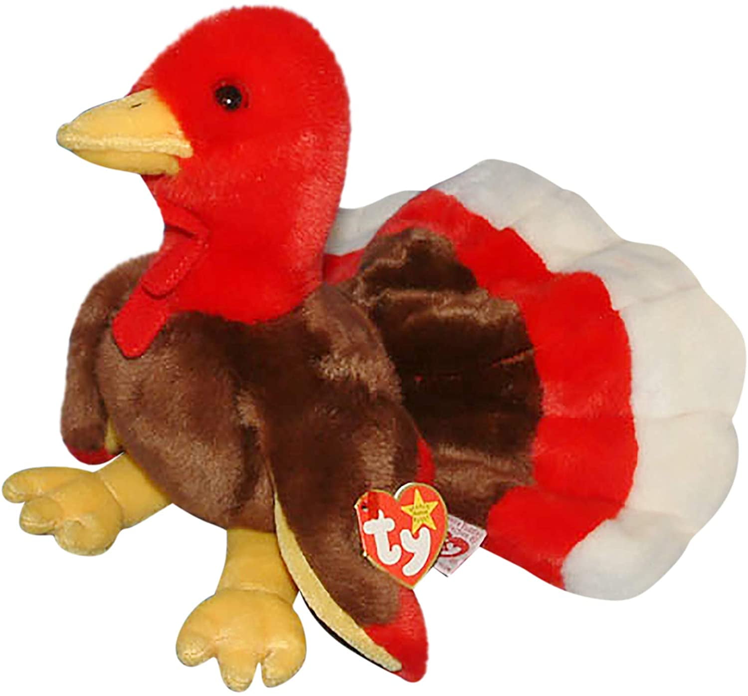 TY BEANIES BOOS  Gobbles Turkey Stuffed doll 6" in hand 