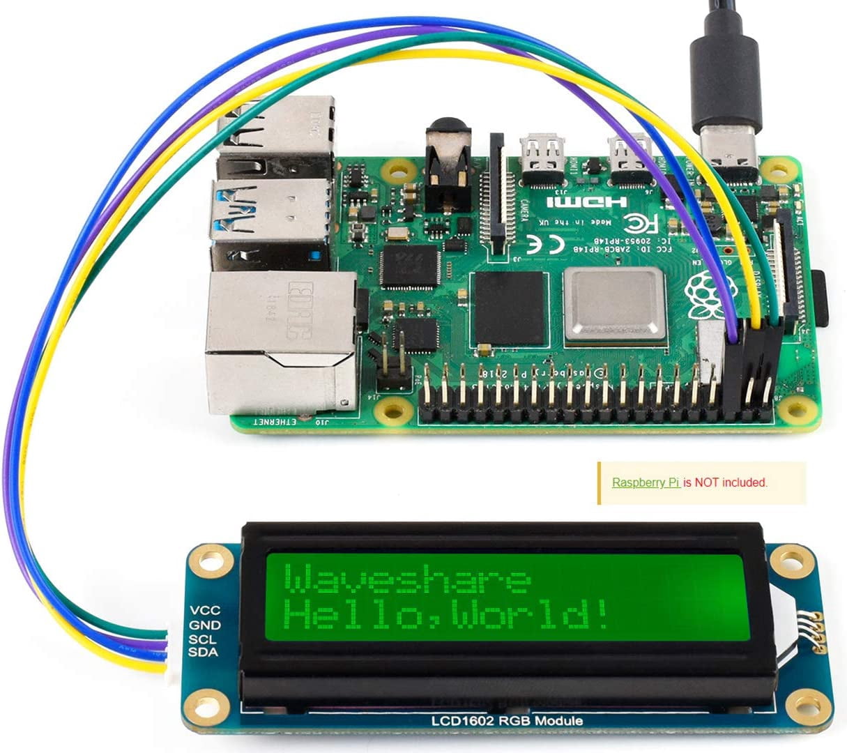 for Arduino /Pi Pico Jetson Nano, LCD1602 RGB Module 16x2 Characters up to 16 Million Colors Adjustable RGB Backlight Color I2C Interface 3.3V/5V