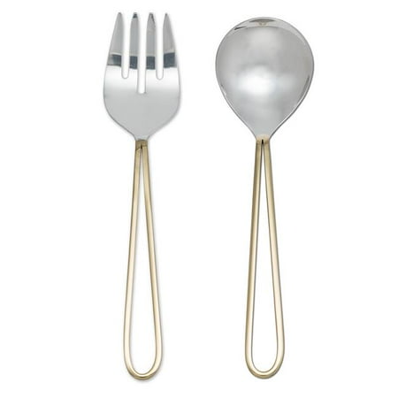 

Abbott Collections AB-36-LOOP-SALAD 11.5 in. Loop Handle Salad Servers Brass & Stainless Steel