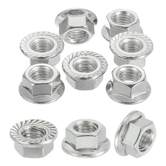 10 Pcs M12x1.75mm Serrated Flange Hex Lock Nuts, 316 Stainless Steel Metric Nut