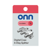 onn. 4 Way Digital Coax Cable Splitter with Gold Plated Connectors, Silver