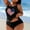 Black, variant on Modest Tankini Btahing Suits for Women Plus Size Padded Swimwear Green Beach American Flag Womens Swimsuits L