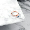 thumbnail image 4 of Gem Stone King 18K Rose Gold Plated Silver Ring Round Persian Blue Moissanite and (1.38 Cttw, Size 8), 4 of 4