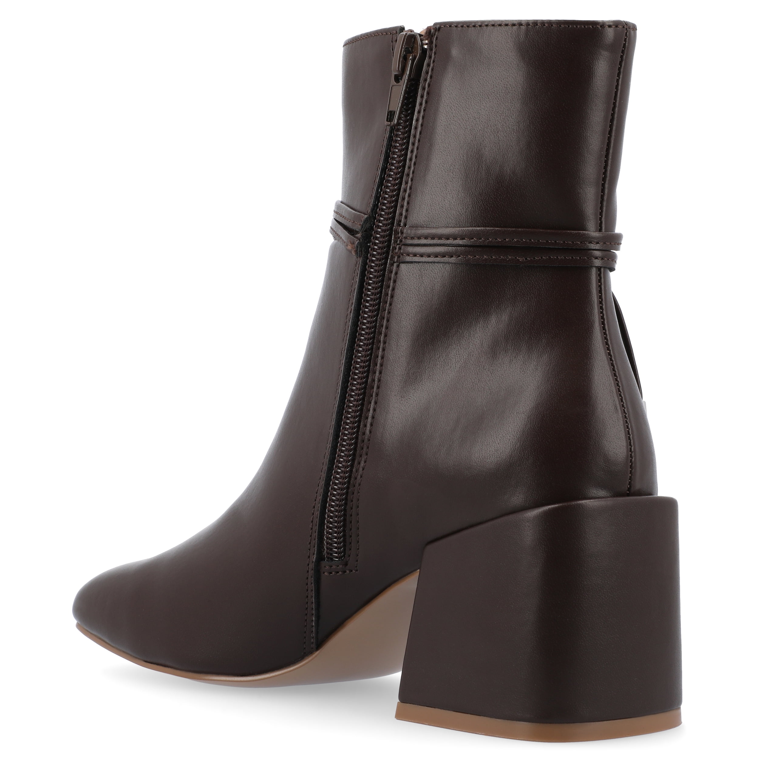 Journee Womens Beverley Covered Block Heel Square Toe Booties, Widths Available