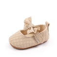 thumbnail image 5 of Tigivemen Baby Girl Shoes Infant Mary Jane Flats Princess Toddler Wedding Dress Shoes with Bow Khaki Size 3, 5 of 9