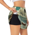 thumbnail image 1 of Balery Serene Coastal Blue Sky Pantalones cortos deportivos para mujer con forro y dos bolsillos, elásticos, para entrenamiento, gimnasio, yoga-XX-Large, 1 of 7