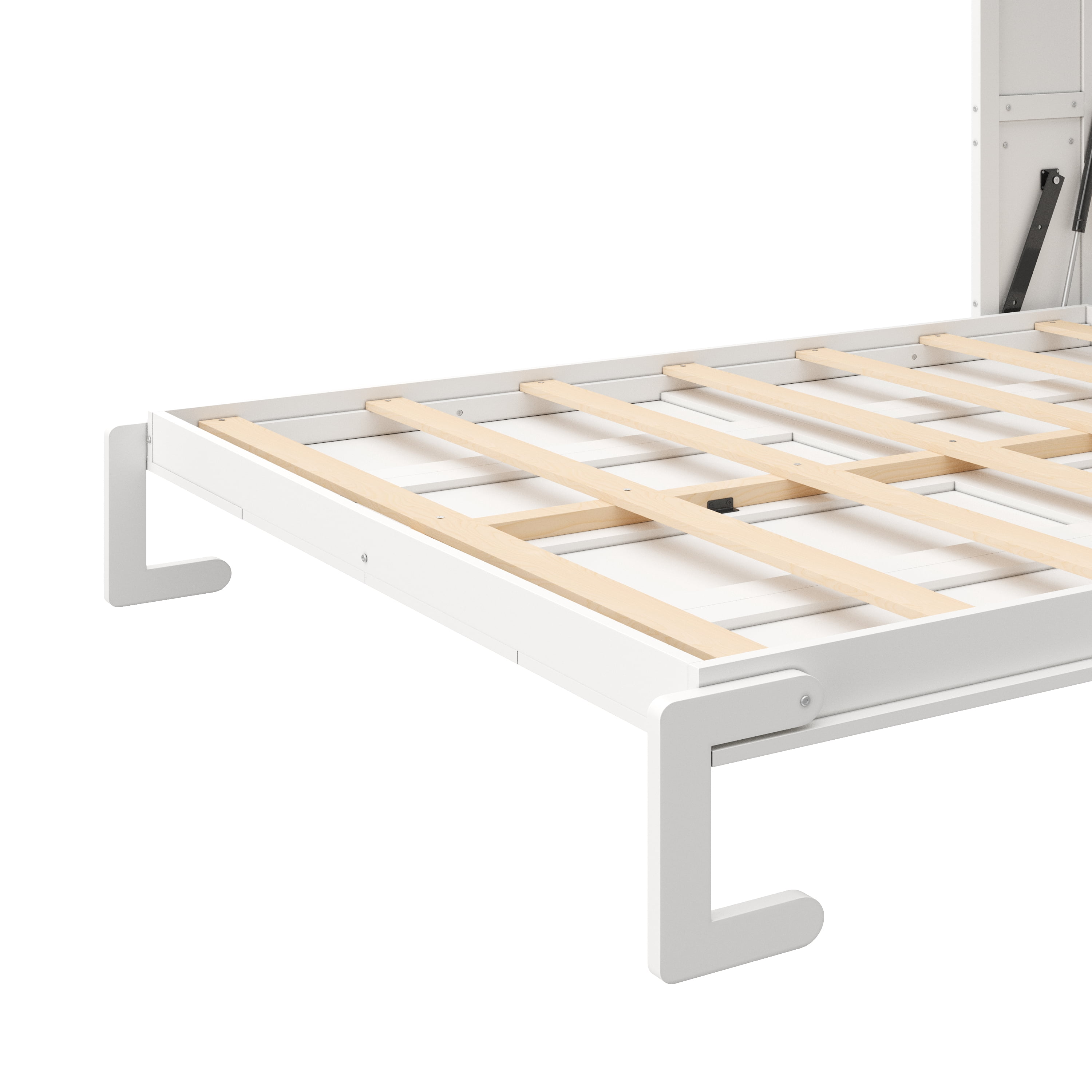 Full Size Murphy Bed with Desk and Storage Shelves and Cabinets for Small Space, Guest Room