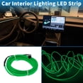 thumbnail image 3 of Cuerda de luz LED EL de 2m Unique Bargains, luz de cadena brillante para iluminación interior de automóviles, tira LED auto flexible de neón para decoración de coches USB(5V) verde, 3 of 7
