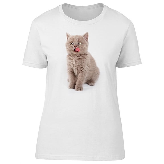 Fluffy Kitten British Cat Meows T-Shirt Women -Image by Shutterstock, Female XX-Large