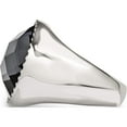 thumbnail image 3 of Stainless Steel Polished Grey Glass Ring (Size 6) Made In China sr610-6, 3 of 5
