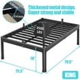 thumbnail image 4 of King Bed Frame with Round Corner Edge Legs, 18 Inch Tall 3500 lbs Metal Platform Bed Frame King Size, No Box Spring Needed/ Noise Free/ Heavy Duty Steel Slat Support/ Non-Slip, 4 of 8