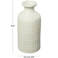 thumbnail image 3 of DecMode 19" Geometric Textured Cream Ceramic Vase with Checkered Pattern, 3 of 7