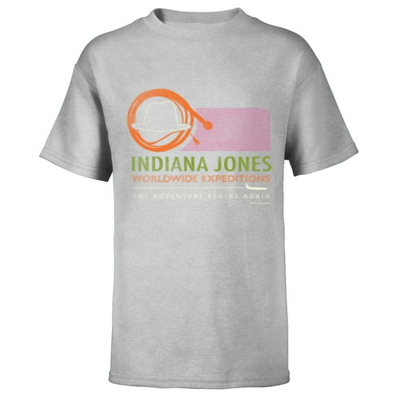 Lucasfilm Indiana Jones and the Dial of Destiny Expeditions - Short Sleeve T-Shirt for Kids - Customized-Athletic Heather