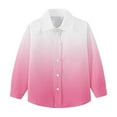 thumbnail image 7 of Ashirexll Gradient Button Up Shirts for Kids 6M-8 Years Long Sleeve School Uniform with Chest Pocket Fashion Casual Top, 7 of 7