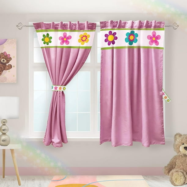Béla Home Cortinas Infantiles niño niña 1.30 Alto X 2m Ancho (Flores)