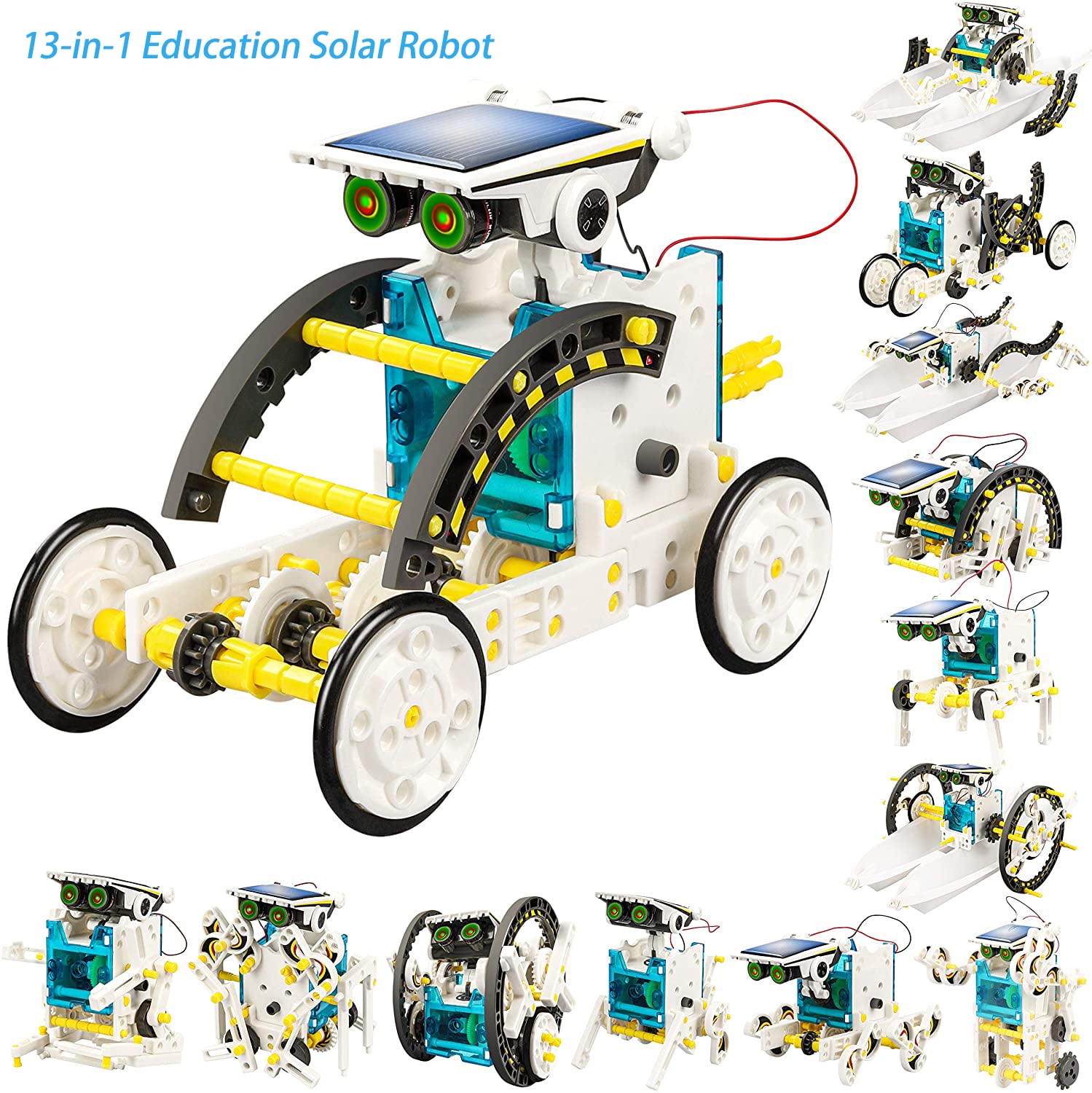 12in1 Education robot Sunlight Solar Energy Battery Kids Children Gifts Car Toy 