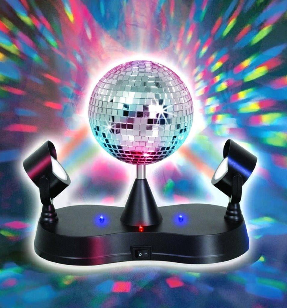 Elegantoss Led Rotating Mirror Disco Ball With 2 Projector Lamps
