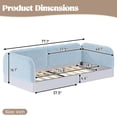 thumbnail image 3 of Twin Size Upholstered Floor Daybed Frame for Kids, Half-Enclosed Montessori Platform Bed with 3-Sided Surrounding Guardrails, 3 of 9