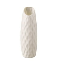Qocolhg Unbreakable Bud Vase for Decor Living Room, Ceramic Look Plastic Small Vase for Flowers,Tall Conic Composite Flower Vase for Wedding Decor, Living Room, Centerpieces, Clearance, White