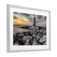 thumbnail image 3 of Stupell Industries Lighthouse Bay at Sunset Gray Framed Print Under Glass design by Norm Stelfox, 17 x 23, 3 of 10