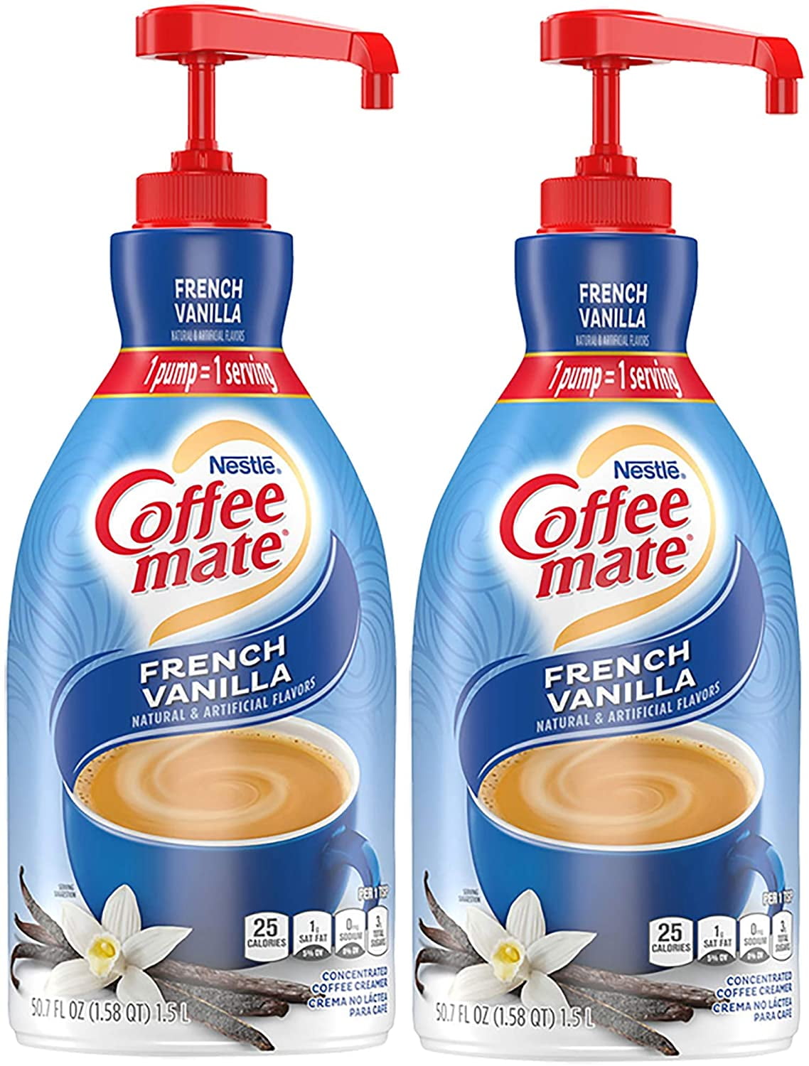 Download Nestle Coffee Mate Coffee Creamer French Vanilla Liquid Pump Bottle 50 7 Ounces Pack Of 2 Walmart Com Walmart Com