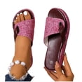 thumbnail image 4 of Fankiway Women's Wedge Slide Sandals Strap Non-Slip Comfortable Open Toe Beach Slippers Summer Plus Size Pink 5.5, 4 of 9