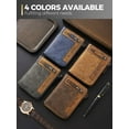 thumbnail image 5 of Egoelife Leather Two-Color Splicing Multi-Functional Short Zipper Wallet Casual Multi-Card Men's Money Clip, 5 of 8