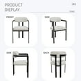 thumbnail image 5 of Noble House Bethany Mid Century Fabric Upholstered Dining Chairs, Set of 2, Beige and Black, 5 of 9