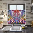 thumbnail image 4 of Yayeee Kitchen Curtains Tier Pair Light Filtering 27"x36" Rod Pocket Short Cafe Window Panel, Colorful Wavy Plaid, 4 of 7