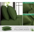 thumbnail image 3 of PURE BAMBOO Sheets Full Size Bed Sheets 4 Piece Set, Genuine 100% Organic Bamboo Viscose Derived, Soft & Cooling, Double Stitching, 16" Deep Pockets (Full, Pesto), 3 of 7