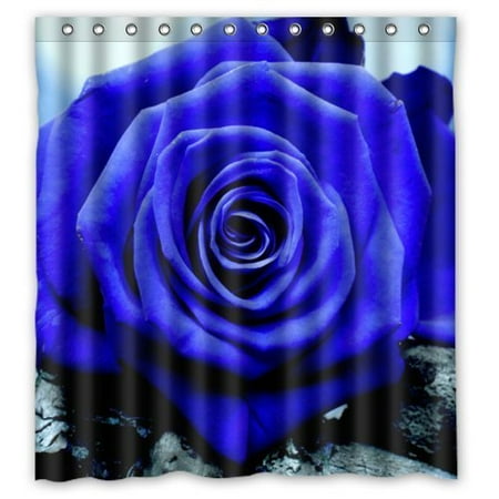 Greendecor Blue Rose Waterproof Shower Curtain Set With Hooks Greendecor Blue Rose Waterproof Shower Curtain Set With Hooks Bathroom Accessories Size 66x72 Inches Com