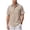HGG345-Khaki, variant on Men's Ink-Wash Print, Fashionable, Casual, Loose-Fitting, Cool-Feeling Ice Silk, Concealed Button, Short-Sleeved Collared Shirt